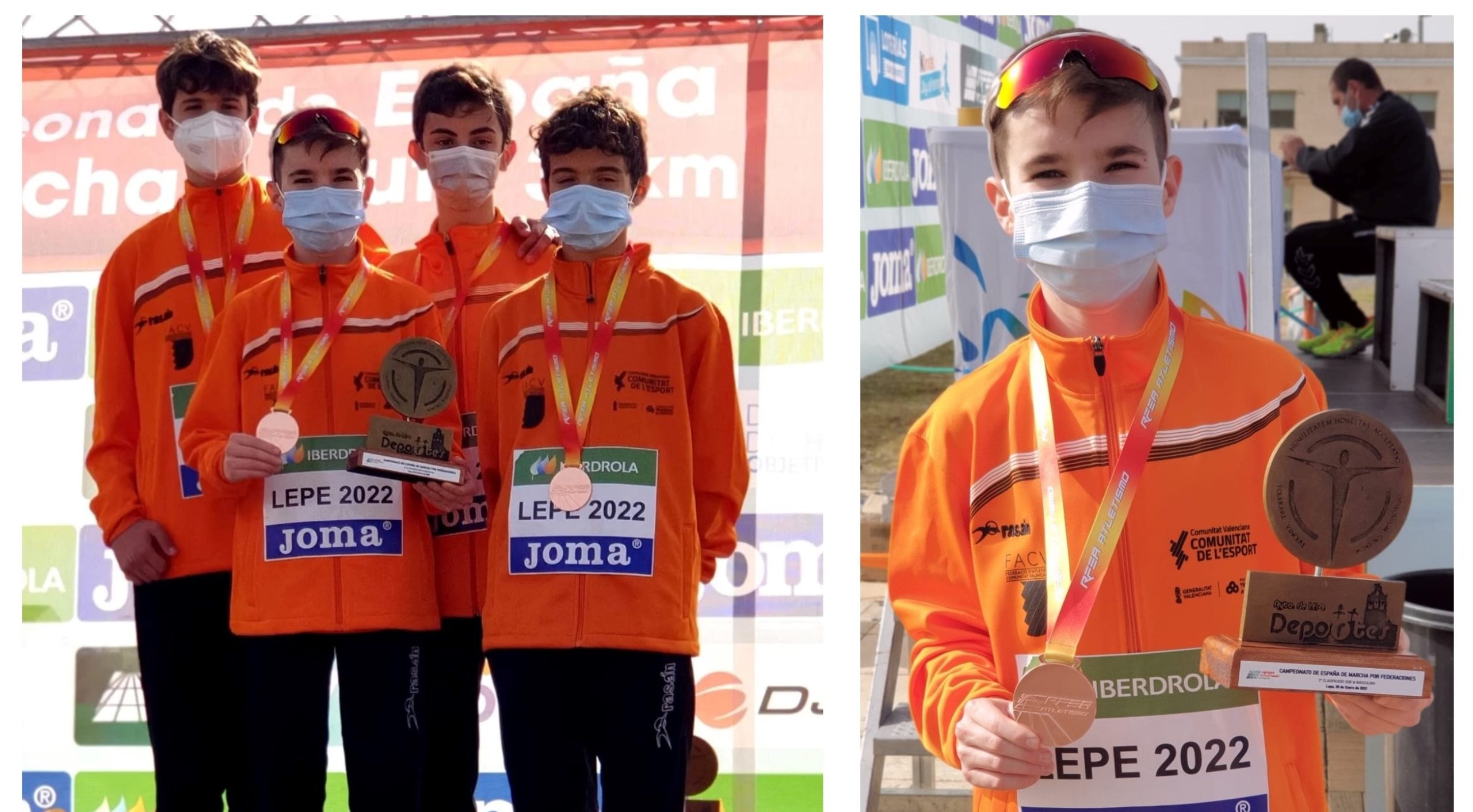 José Marín queda tercer amb la selecció valenciana en el Campionat d’Espanya de Marxa en Ruta per Federacions Cadet